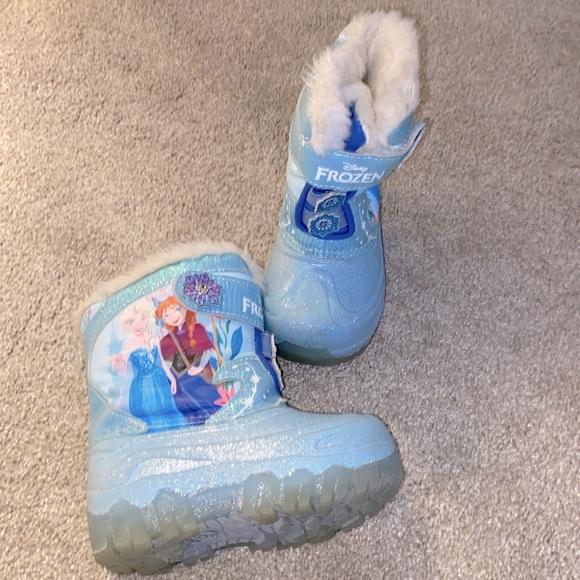 Disney Other - Frozen Toddler Baby Snow boots Elsa Anna Disney Light Up Waterproof